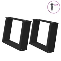 Noge stolića za kavu U-oblika 2 kom crne 50x(30-31) cm čelik