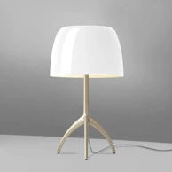 FOSCARINI Stolna svjetiljka Lumiere Piccola E14, champagne-bijela