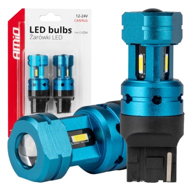 AMIO LED žarulje CANBUS T20 7440 W21W 4SMD 1860 bijele 12V/24V