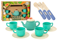 Set posuđa za igru, šalice, tanjuri, pribor za jelo, čajnik, 22 komada