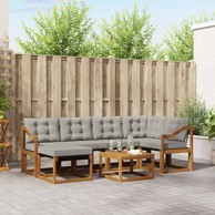 Set vanjskih sofa s jastukom 7 kom, prirodna i svijetlo siva