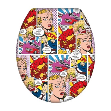 WENKO Sjedalo za toalet s lakim zatvaranjem Pop Art, 45 x 37,5 cm