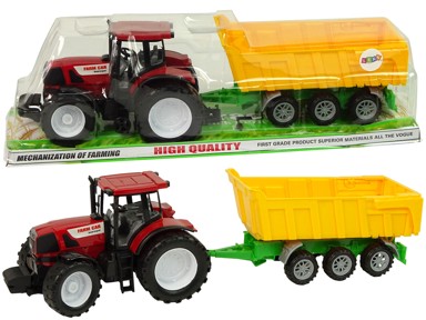 Traktor za igru s kiper prikolicom 50 cm - crveno/žuti, 50 cm