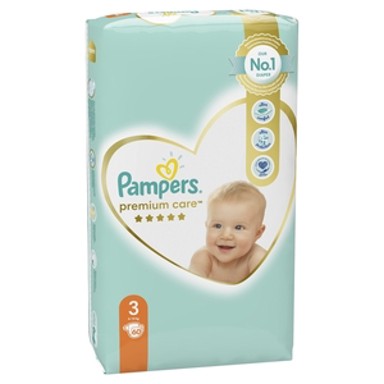 PAMPERS Pelene, Premium Care, veličina 3, 6–10 kg, 60 kom