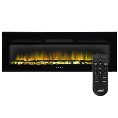 HOME Grijalica FKKI 05, električni kamin, 2000 W, daljinski, crna