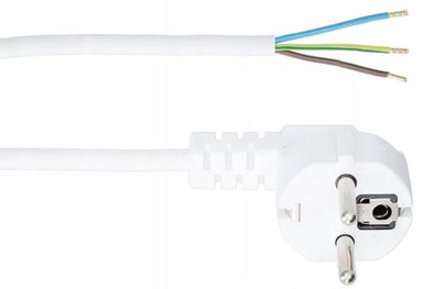 PLASTROL Spojni kabel s kutnim utikačem 3x1 5 mm² 1 5 m E+20-007, bijela