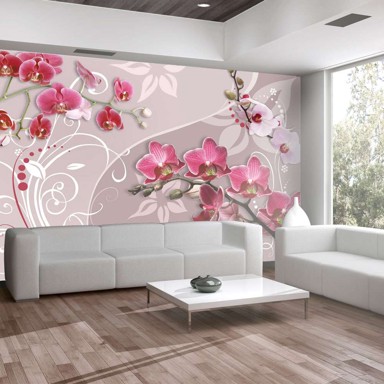 Foto tapeta Flight of pink orchids 400x280