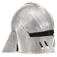 LARP Replika viteške kacige, srednjovjekovna, čelik, srebrna