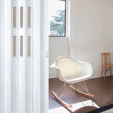 PIONEER Harmonika vrata Vivaldi staklo, 281 84x203 cm, bijeli hrast