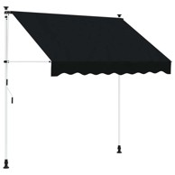 Ručno sklopiva tenda, 300 cm, crna, bijeli okvir