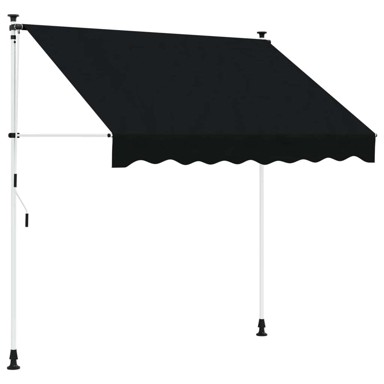 Ručno sklopiva tenda, 300 cm, crna, bijeli okvir