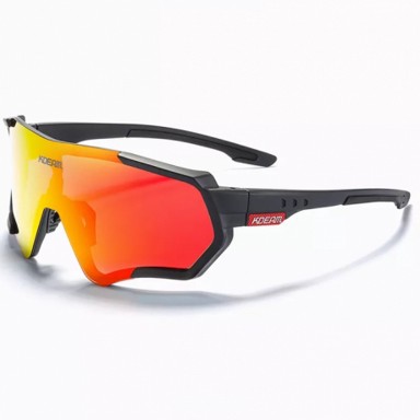 KDEAM Biciklističke naočale Collins 02, crno-crvena