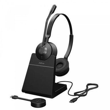JABRA Slušalice Engage 55 UC, crne, on-ear, Stereo, USB-C, stalak