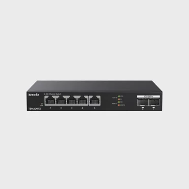 TENDA Switch TEM2007X, 2.5G Ethernet (100/1000/2500), desktop, crni