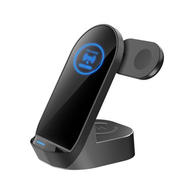 KAKU Punjač KSC-778, bežični, 15W, telefon/Apple Watch/AirPods, crni