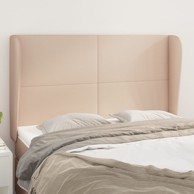 Uzglavlje s ušima boja cappuccina 147x23x118/128cm umjetna koža