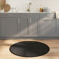 Okrugli tepih, 100 cm, bambus, crni