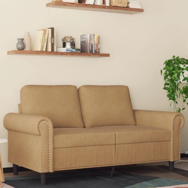 Dvosjed smeđi 120 cm baršunasti