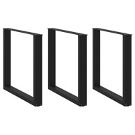 Noge stolića za kavu U-oblika 3 kom crne 80x(72-73) cm čelik