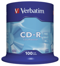VERBATIM 1x100 Data Life CD-R 80 700MB, 52x Speed, Cake Box