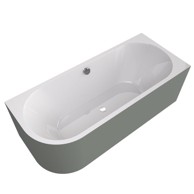 POLYSAN Asimetrična samostojeća kada, Monolith, 180x75x60 cm, bijela/zelena