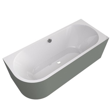 POLYSAN Asimetrična samostojeća kada, Monolith, 180x75x60 cm, bijela/zelena