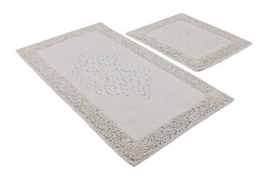 Kupaonski set tepiha Piante 50x60cm i 60x100cm, 2/1, bijeli