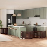 Vrata za pse s vratašcima 12 panela sklopiva 960 cm drvo topole