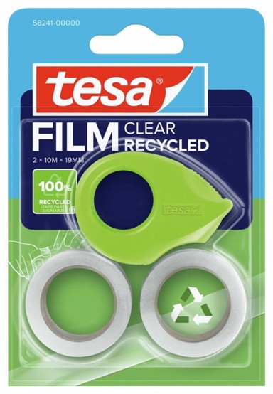 TESA set ljepljivih traka Clear Recycled s dispenzerom, 10 m x 15 mm, 2 kom.