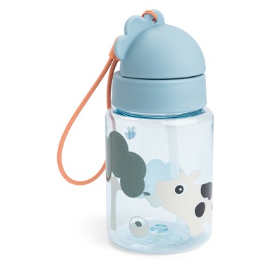 DONE BY DEER Dječja bočica sa slamkom 280 ml, plava  