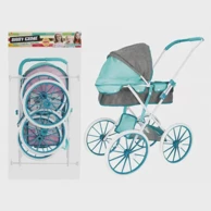Kolica za lutke tirkizno-siva