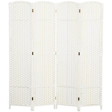 HOMESTAR Pregrada za sobu, sklopivi paravan, 4 panela, 160x16x170 cm, bijela