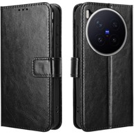 Novčanik Crazy Horse s preklopom za Vivo X300 Pro, crna