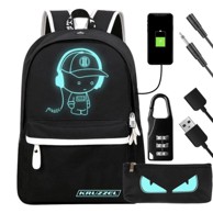KRUZZEL Svjetleći dječji ruksak, crni