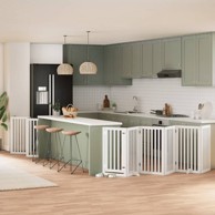 Vrata za pse s vratašcima 15 panela sklopiva 750 cm drvo topole