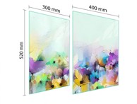 TMK Staklena zaštita za štednjak ili ploču za kuhanje 70 x 52 cm, cvijeće