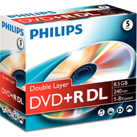 PHILIPS Prazni DVD DR8S8J05C/00 DVD+R DL, 8,5 GB