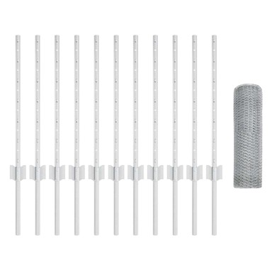 Ograda postovi 11 kom U-kanal 60 cm galvanizirani čelik