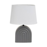 CASA SELECCIÓN Bijela/siva stolna lampa keramička s tekstilnim sjenilom (visina 31 cm) 