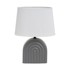 CASA SELECCIÓN Bijela/siva stolna lampa keramička s tekstilnim sjenilom (visina 31 cm) 