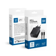BLUE STAR Punjač za telefon 25 W USB-C s kabelom USB-C na USB-C, crni
