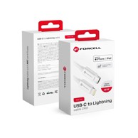 FORCELL Kabel tip C na Lightning, 8-pinski, Mfi, 3 A, 9 V, 30 W, 1 m, bijeli