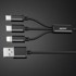 REMAX USB kabel Gition, 3u1, Lightning, tip C, 2,8 A, 1,15 m, crni