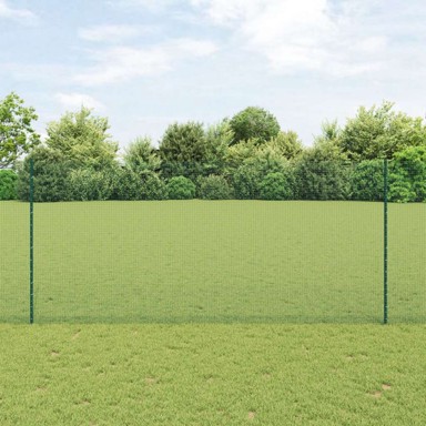 Okačena žičana ograda s 11 u post 1.4x25 m, čelik, zelena