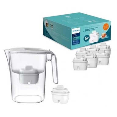PHILIPS Vrč za filtriranje vode AWP2933WHT, 2,6 l, bijeli, 5 dodatnih filtera