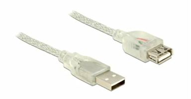 DELOCK USB produžni kabel A-A 3 m dvostruko zaštićeni, prozirna