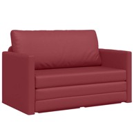 Sofa na podu krevet 2-u-1 24x7x78 cm umjetna koža vinocrvena
