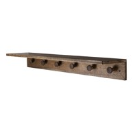  METTE DITMER DENMARK Smeđa zidna vješalica od punog hrasta s policom, 90 cm, Showcase