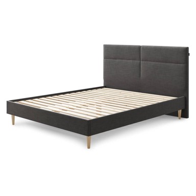 Crni bračni krevet Bobochic Paris Elyna Light, 180 x 200 cm