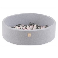 PLUSH NEST Bazen s 200 loptica, 90x30 cm, svijetlo sivi